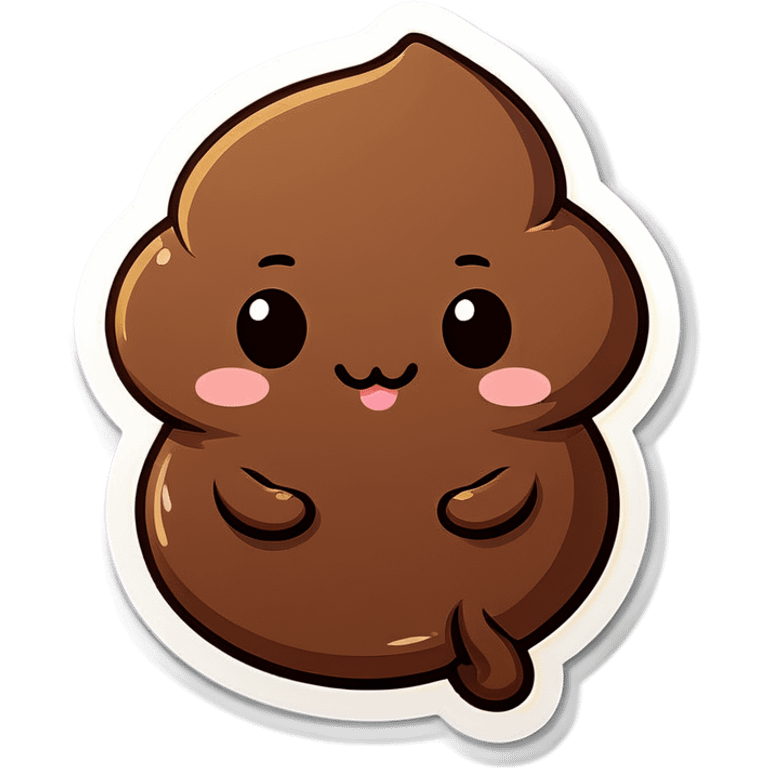 Cute poop in chibi style emoji