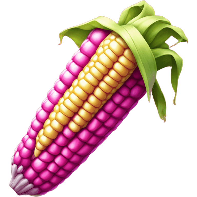 Hot pink corn on the cob  emoji