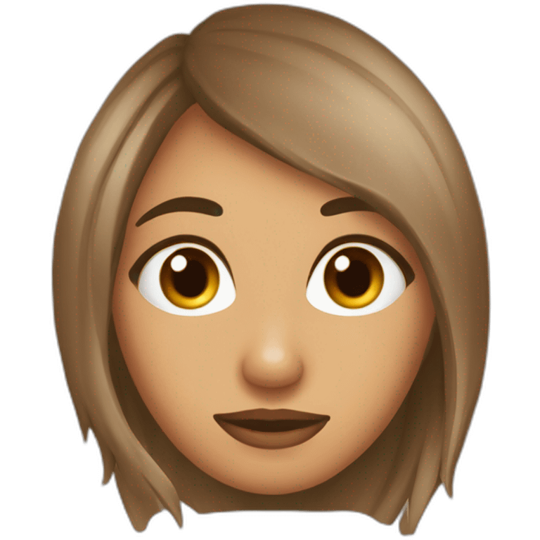 Chica pelo castaño, ojos color marrón, mexicana emoji