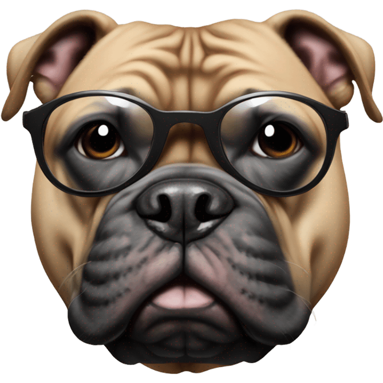 99% Black American Bully with tinted glasses emoji