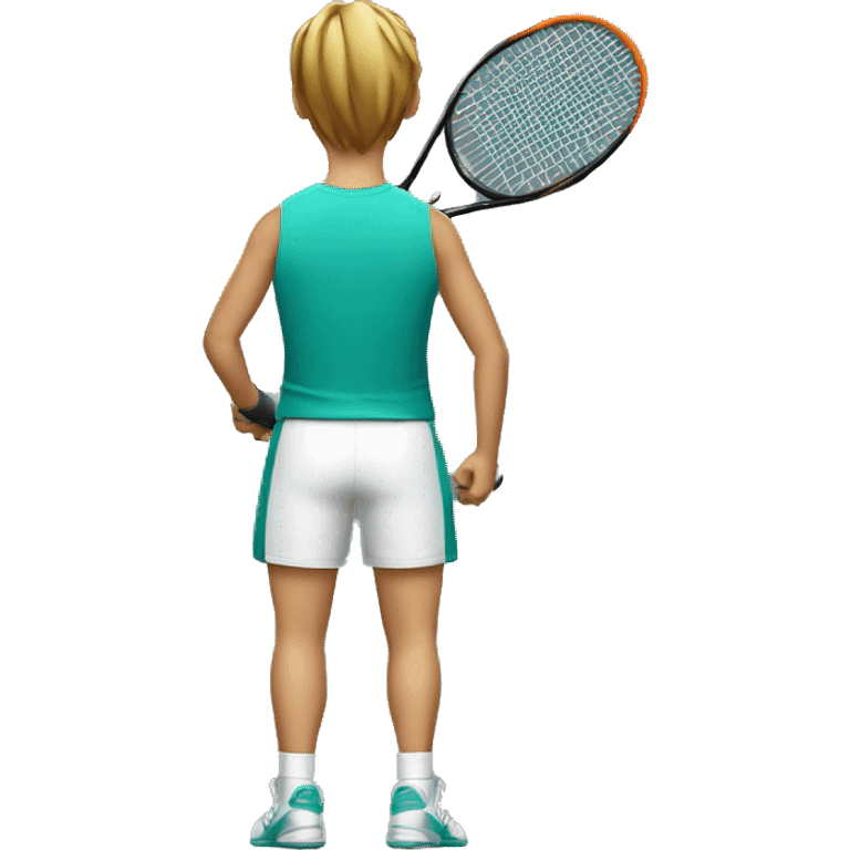 sport player's back symmetric arms holding a racquet emoji