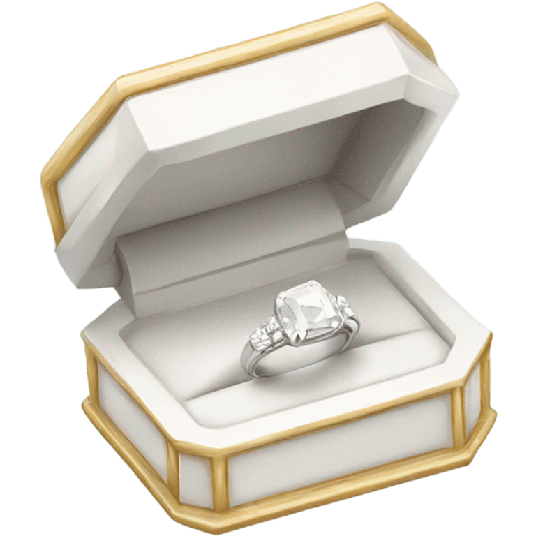 White Engagement ring box  emoji