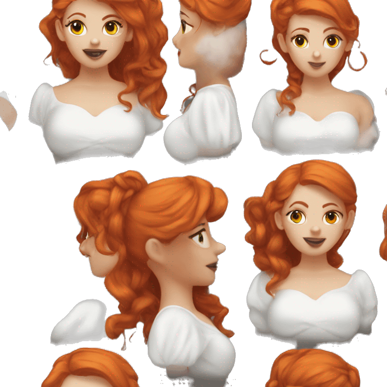 Curvy redhead Halloween sfw emoji