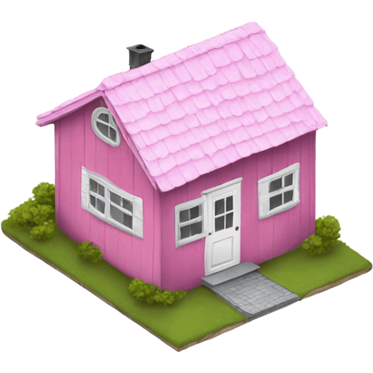 Small pink shack white roof emoji