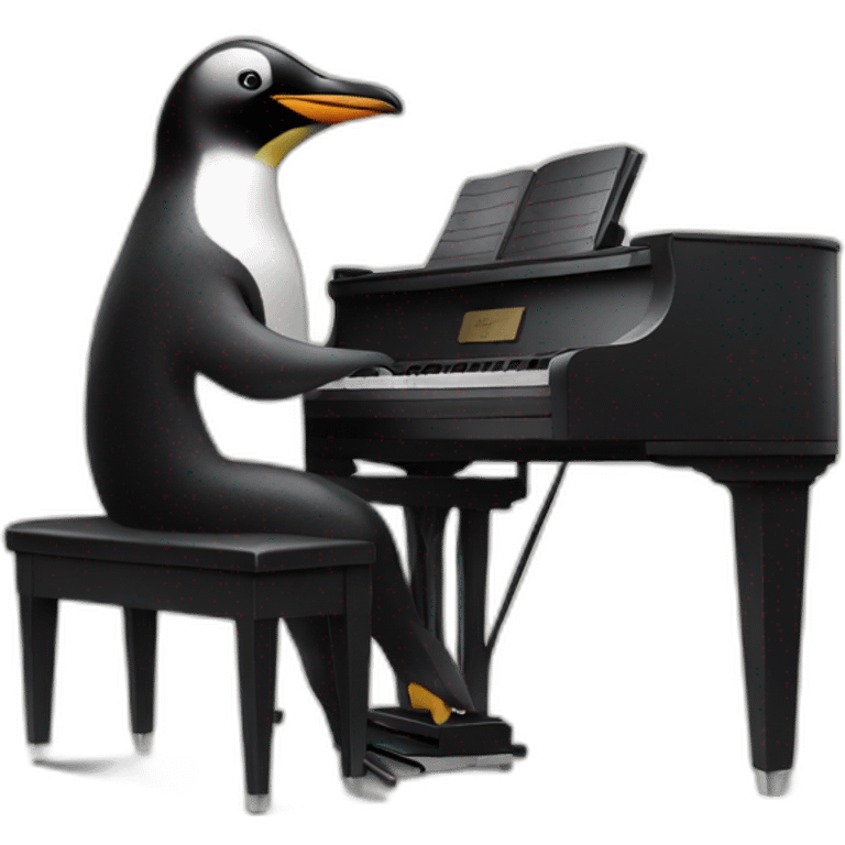 Penguin playing the piano emoji