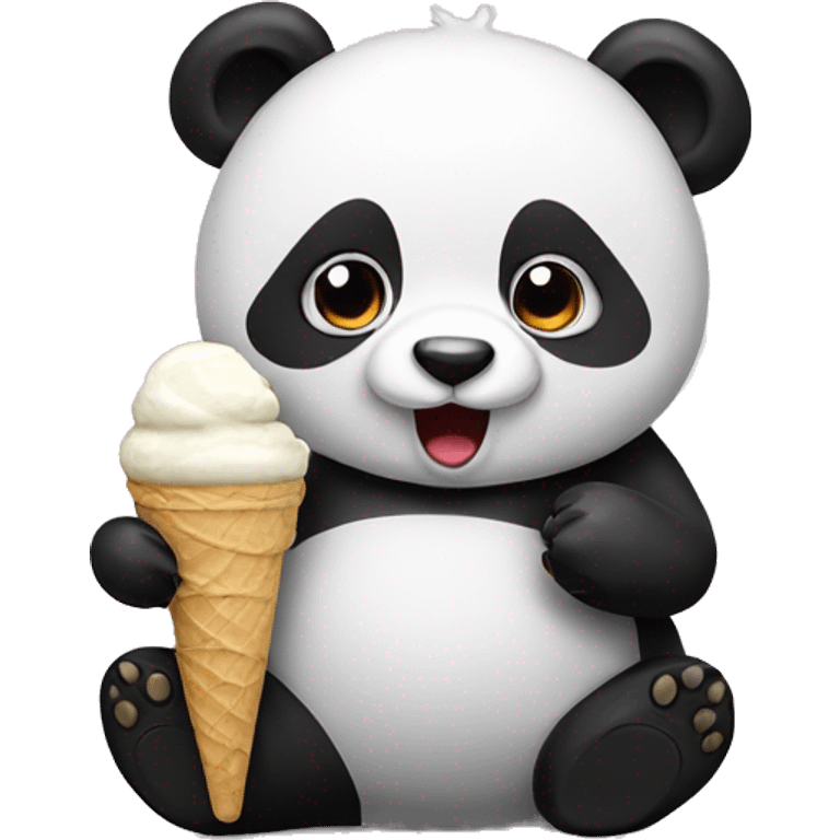 Panda eating ice cream emoji