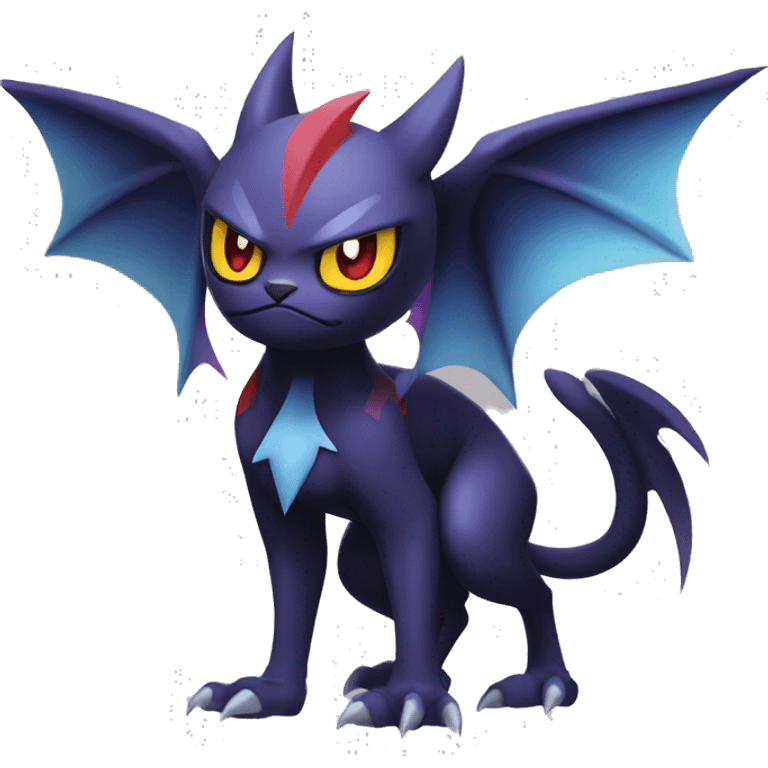 Edgy Cool Kawaii Litten-Noivern-Noibat-Absol-Pokémon Full Body emoji