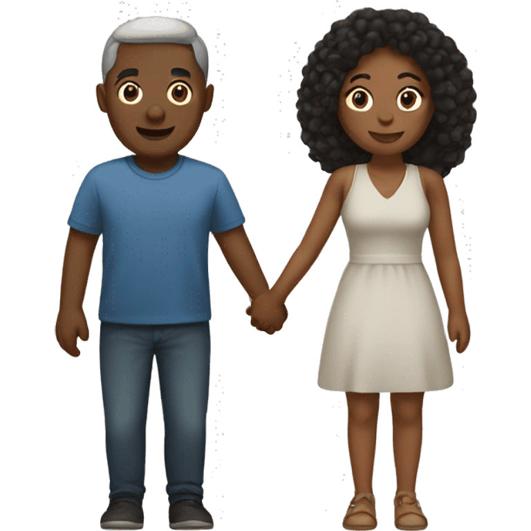 Interracial Couple holding hands emoji