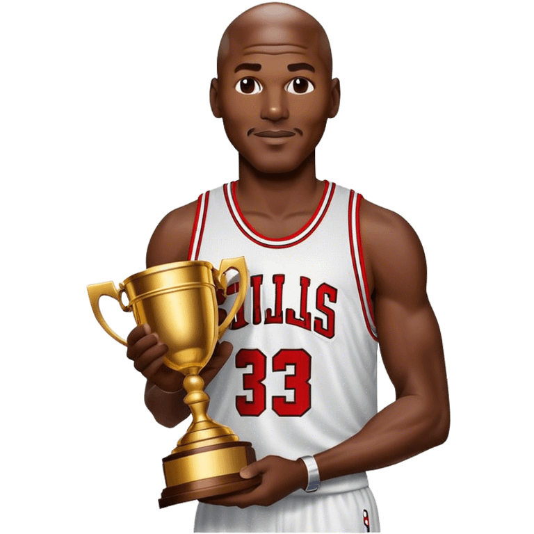 micheal jordan with trophy  emoji