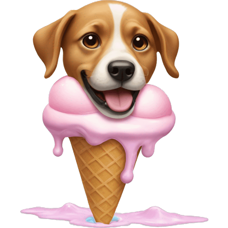 Dog swimming in ice cream  emoji