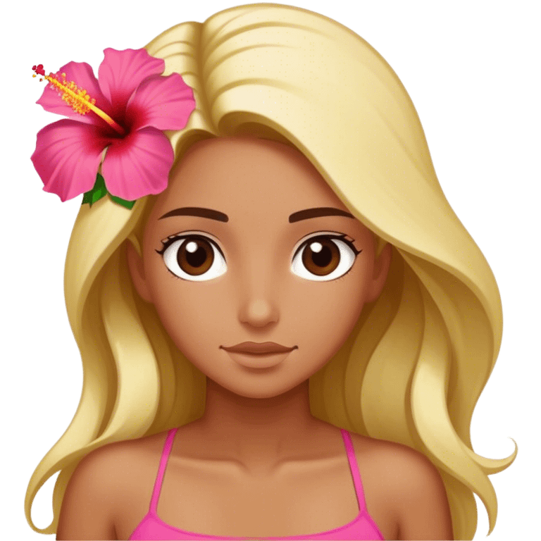 Surfer girl with a hibiscus in hair emoji