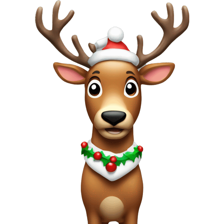 christmas raindeer with lights emoji