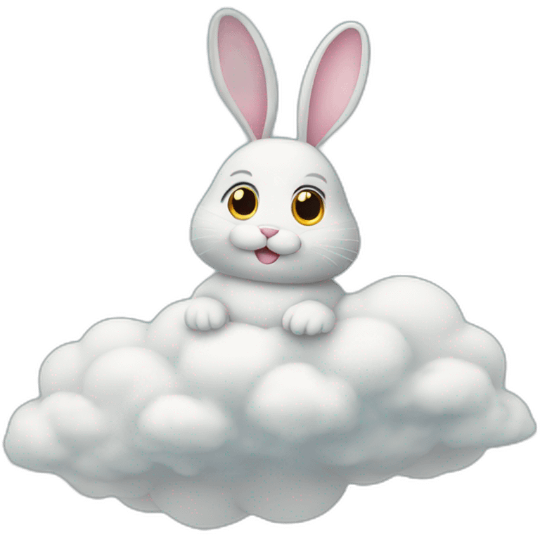 Bunny on a cloud emoji