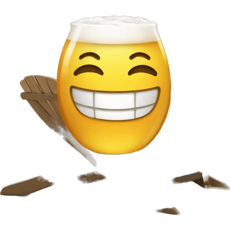 beach day with a smile with a beer emoji