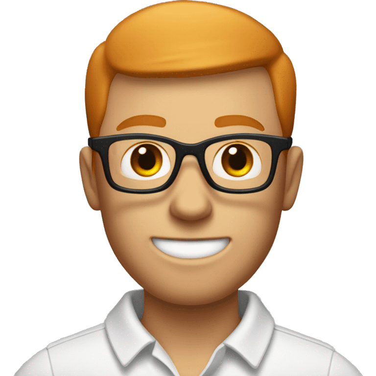 ginger buzz cut man with glasses, polo shirt and khakis emoji