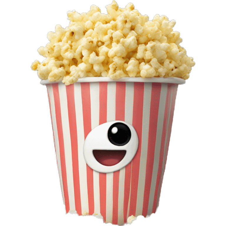 Popcorn in a striped cup with a TV emoji