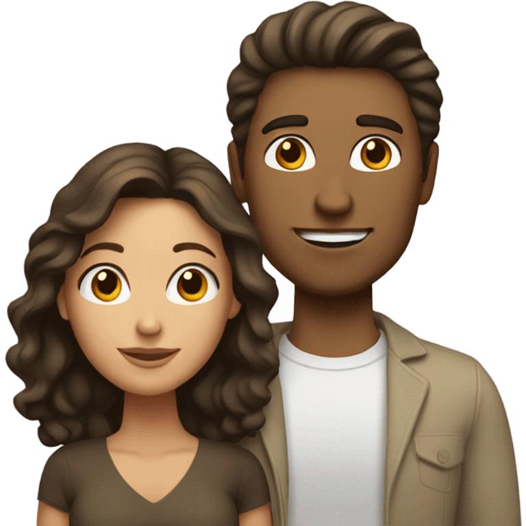 White boyfriend with brown hair and Mexican girlfriend emoji