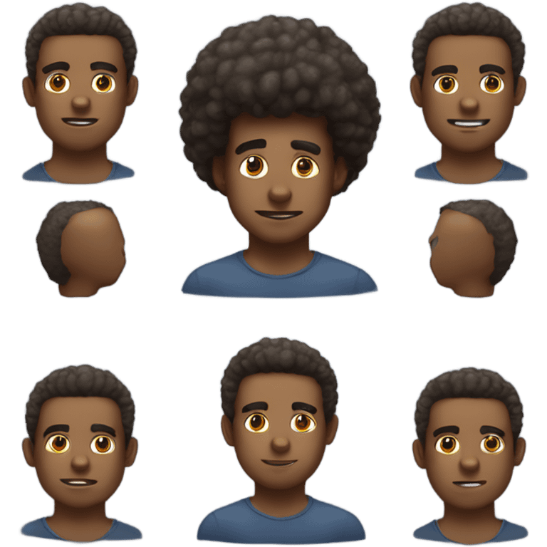 créer le visage d'un homme afro amerique avec juste le buste age 17ans sans barbe emoji