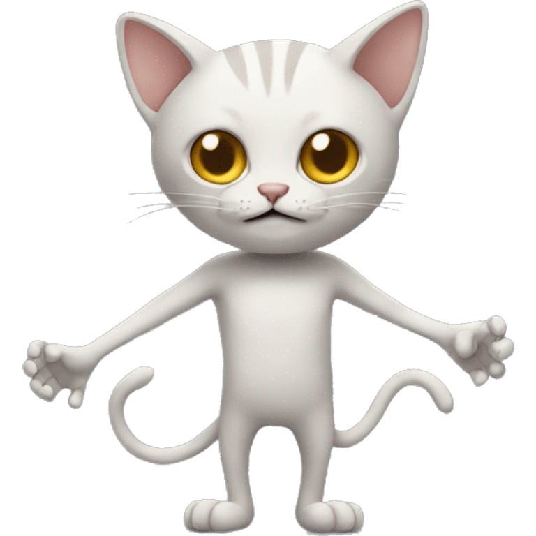 Creepy cat with human arms  emoji