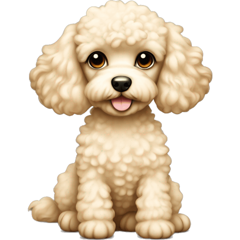 cream colored puppy poodle emoji