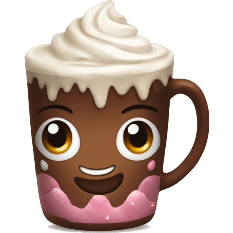 Girly hot chocolate with cream emoji