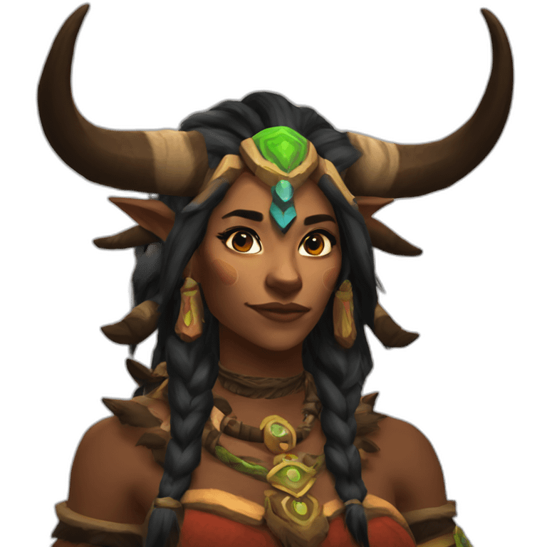 wow female tauren shaman emoji