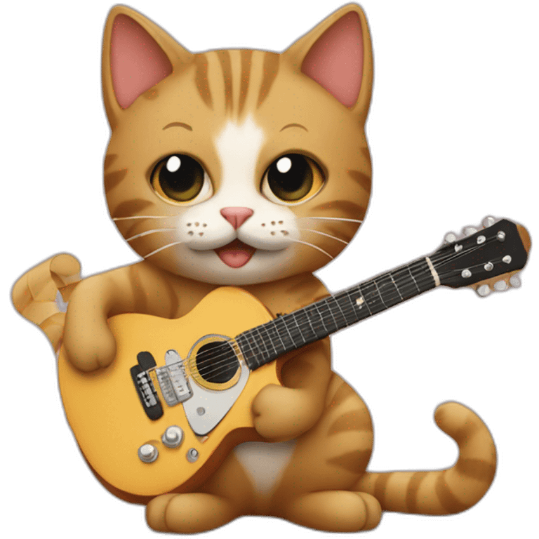 Cat playing guitar emoji