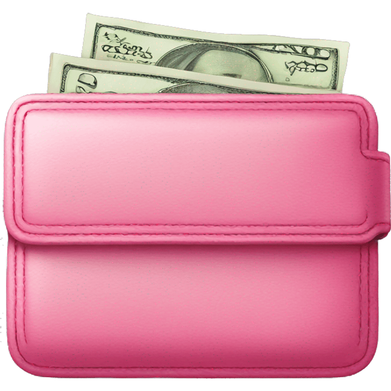 Pink Wallet with money emoji