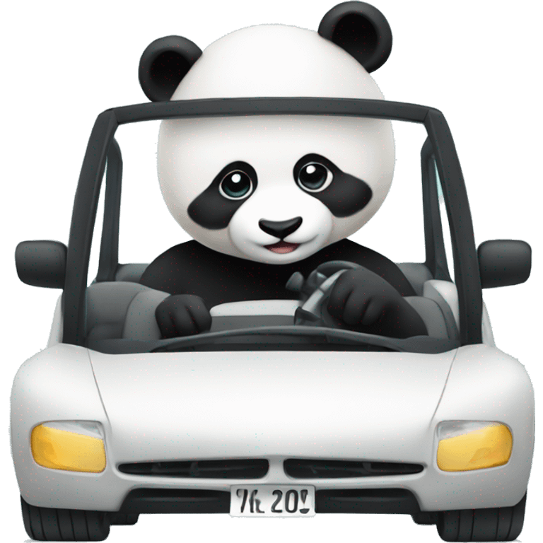 Panda driving car emoji