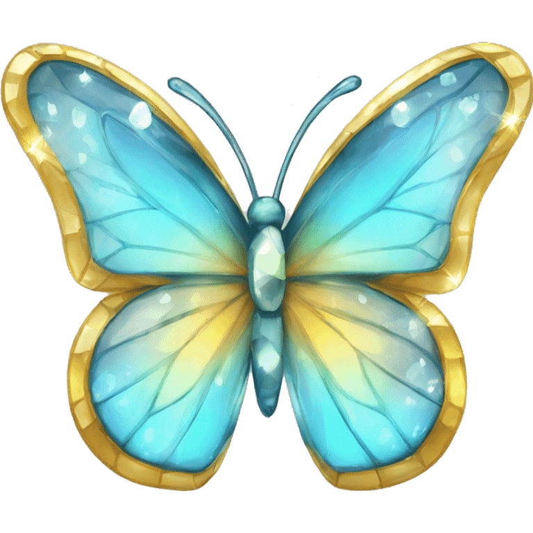 Shiny sparkly glass crystal butterfly emoji