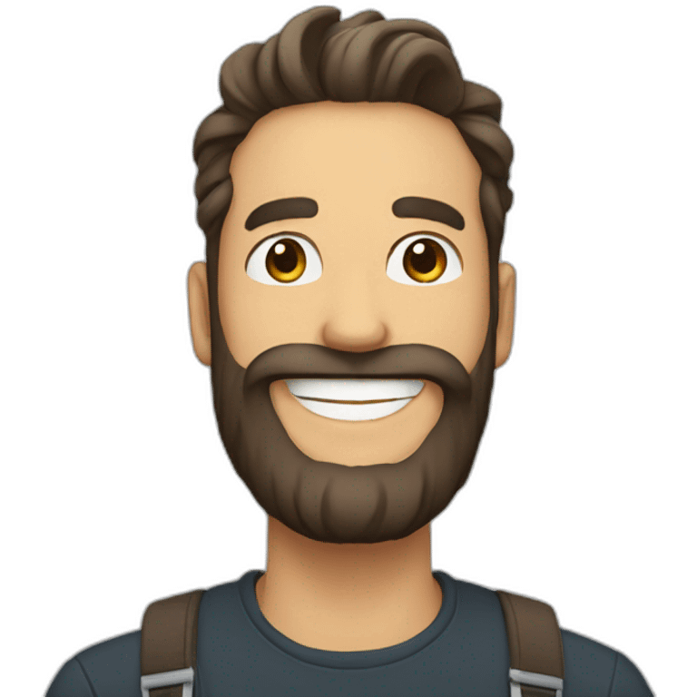 smiling man with beard in 30s emoji