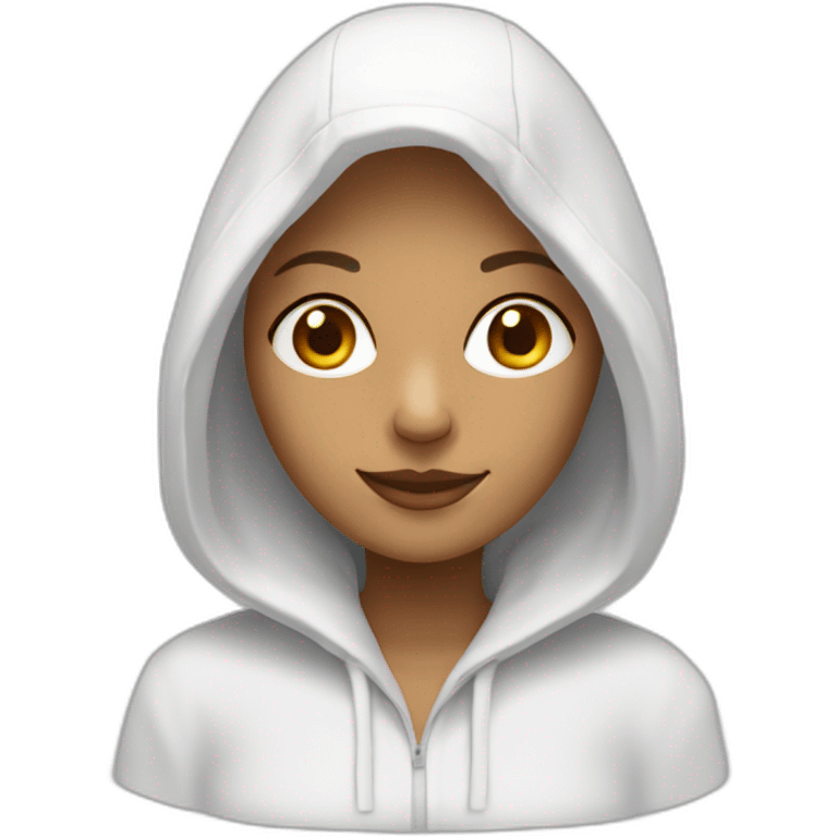 Femme blanche avec une capuche sur la tête  emoji