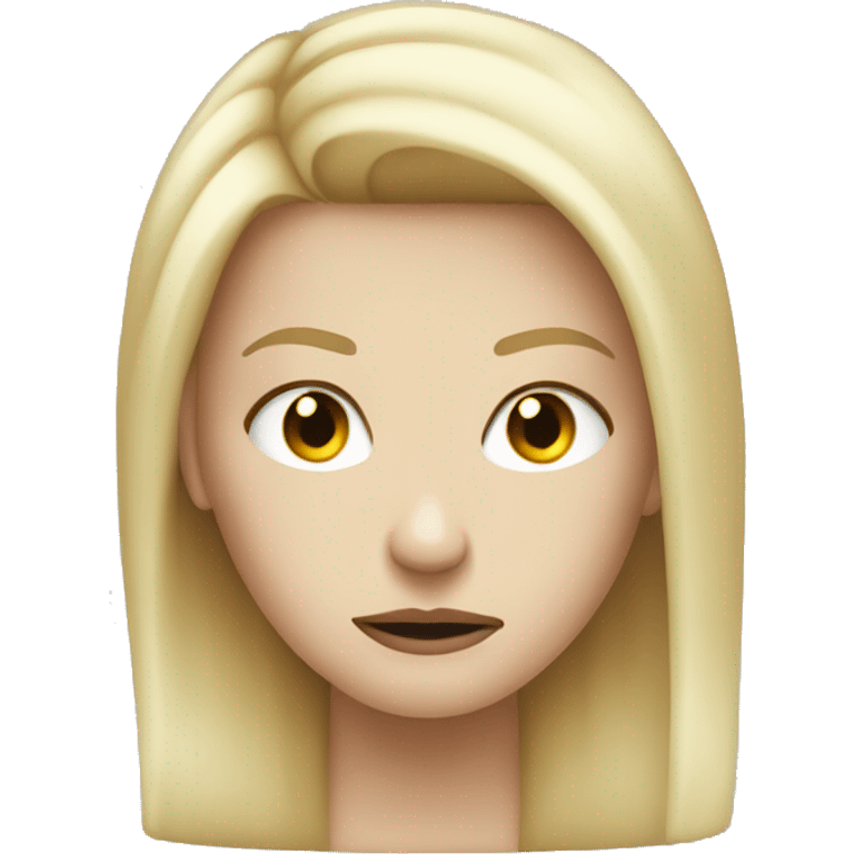 blonde hair white female giving a mean face emoji