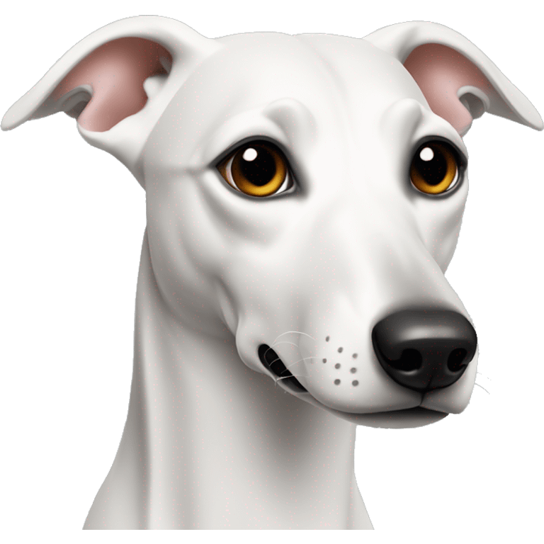 a white whippet head emoji