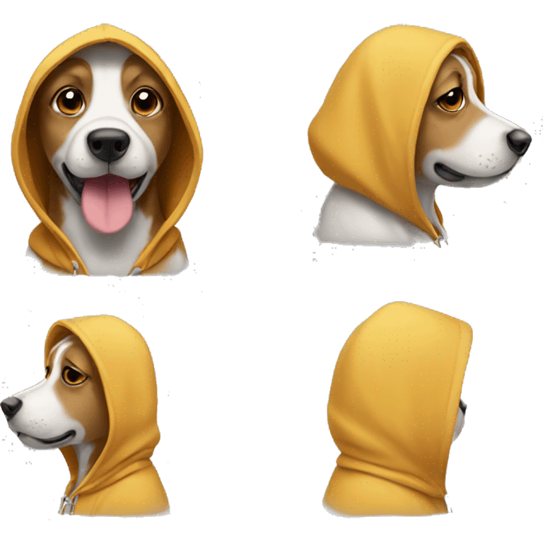 Dog wearing a hoddie emoji