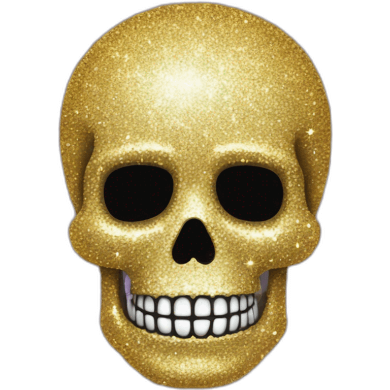 Glitter sparkle skull emoji