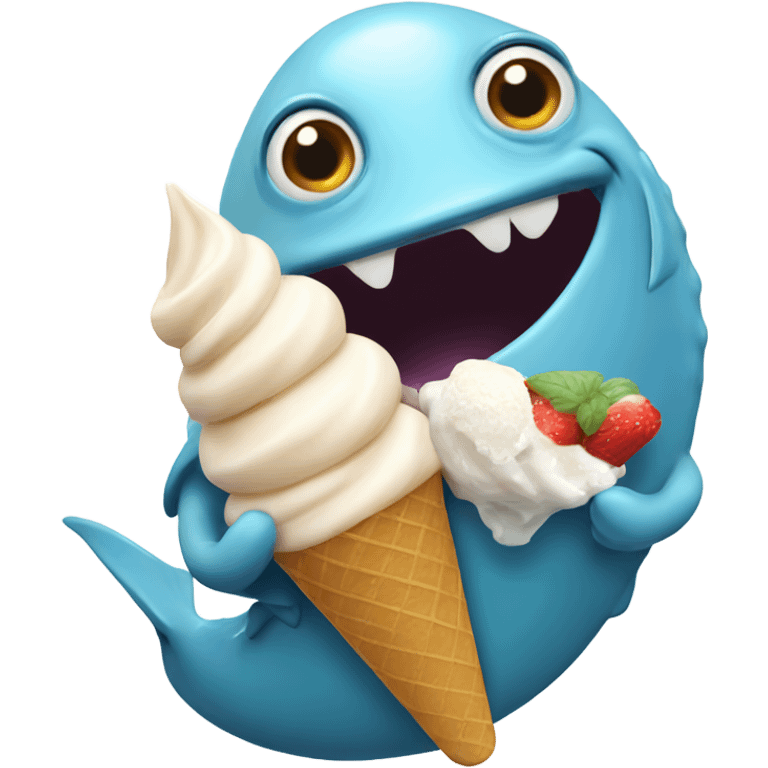 fish eating ice cream  emoji