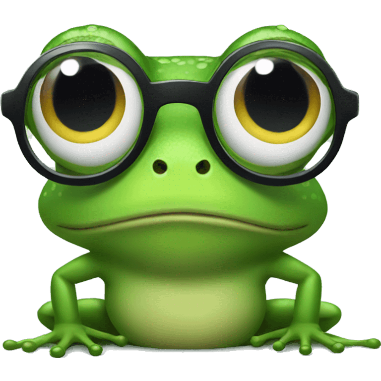 Frog with glasses emoji