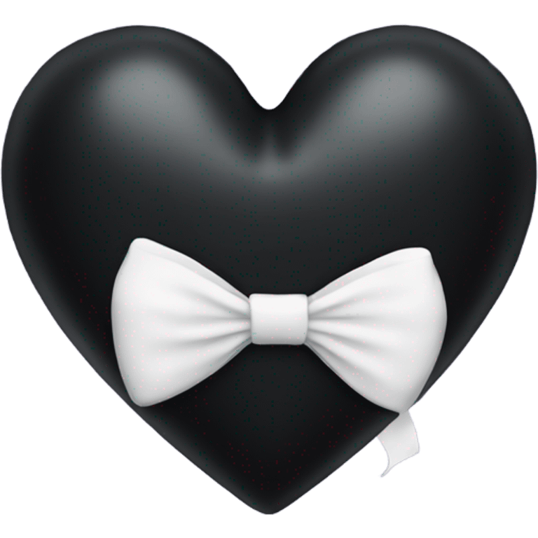 black heart with a white bow emoji