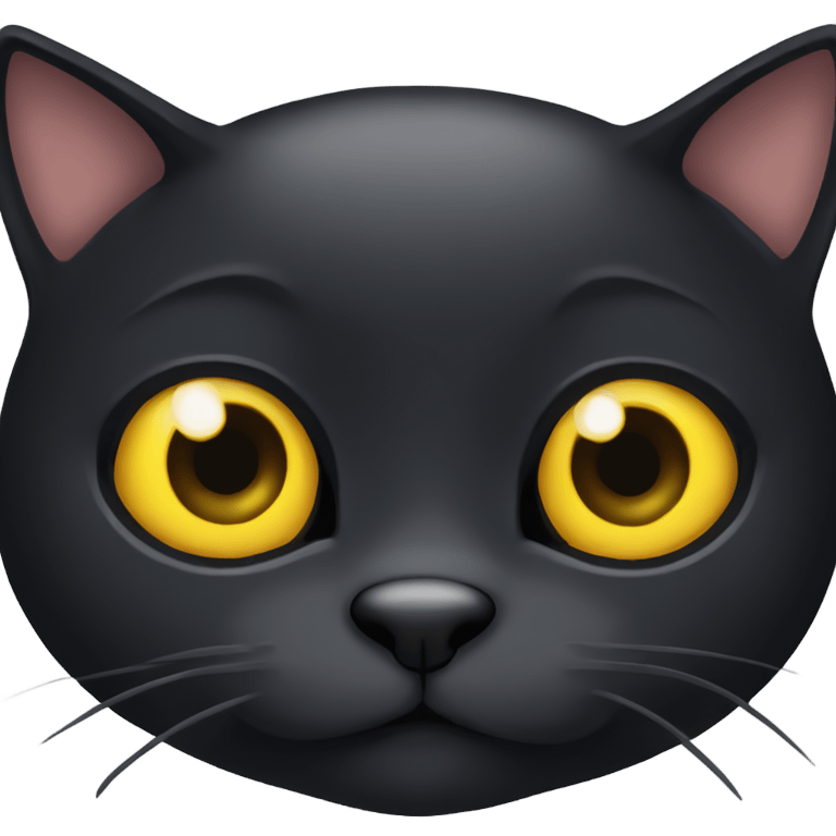 Black cat with big cute yellow eyes emoji