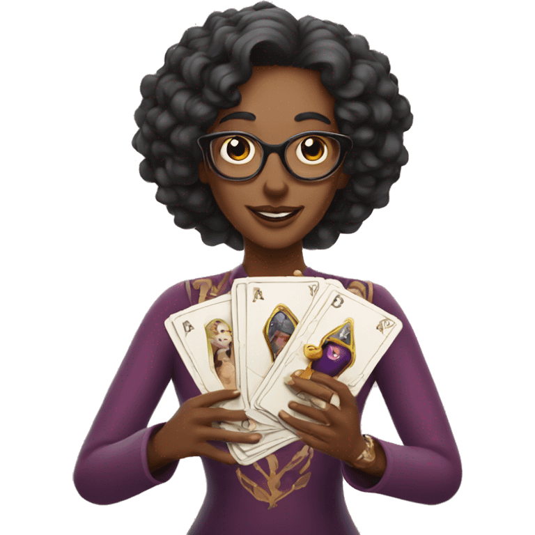 Magic Teacher with tarot cards in hands emoji