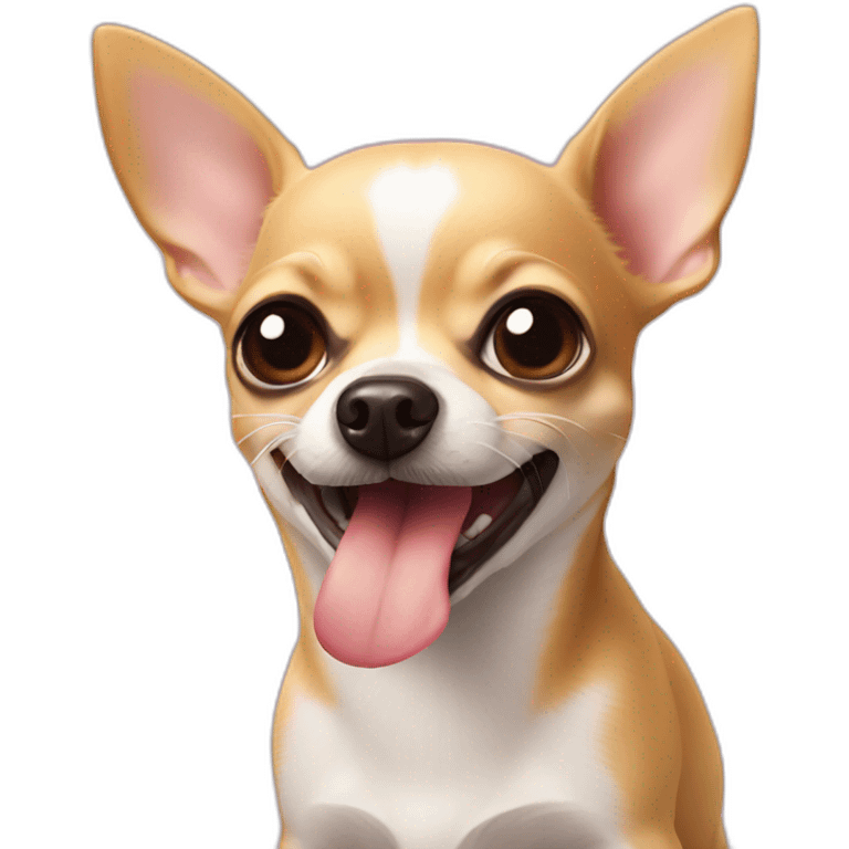 face of chihuahua with tongue out emoji