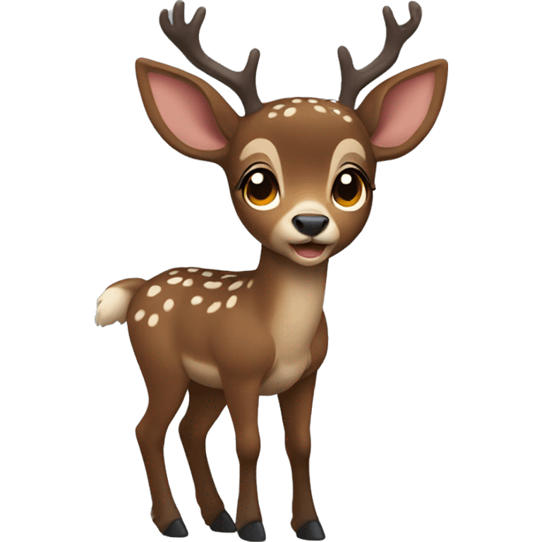 dark brown fawn deer emoji