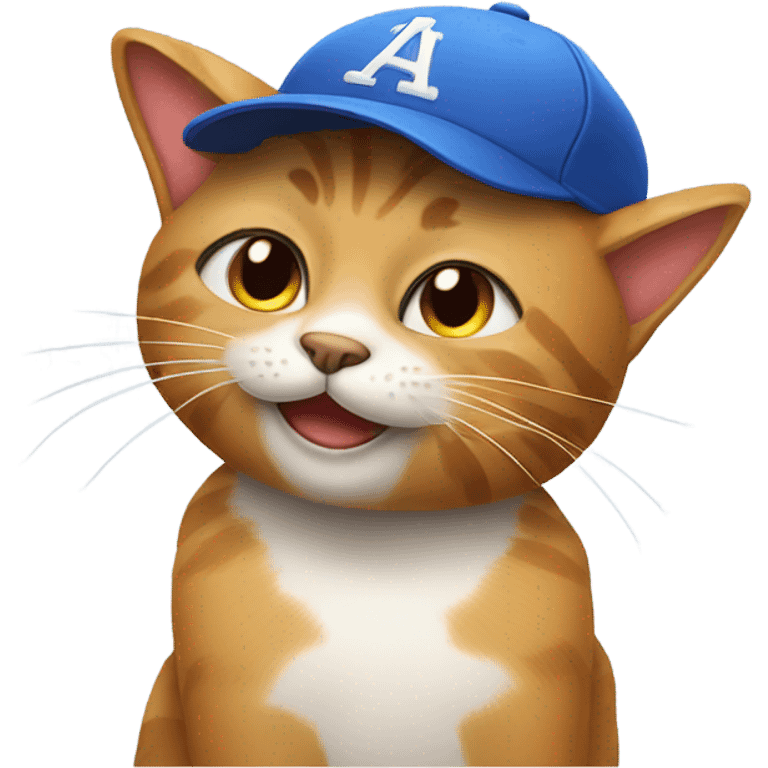 cat wearing a baseball hat emoji