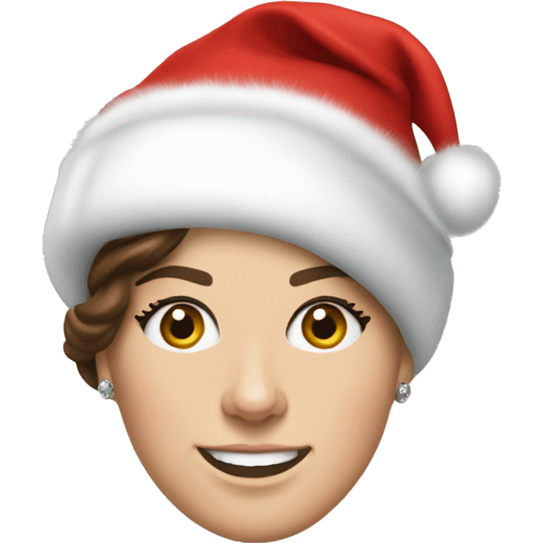 Kate Middleton wearing a santa hat emoji