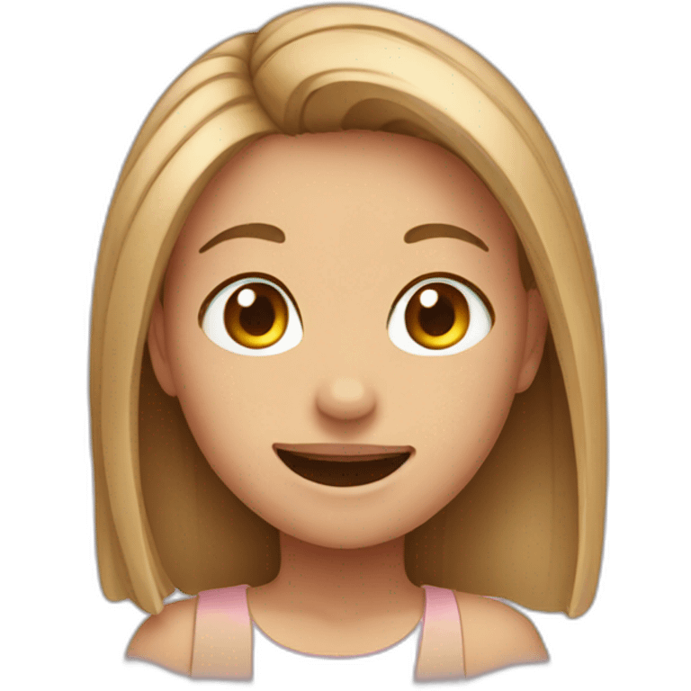 Girl with brackets emoji