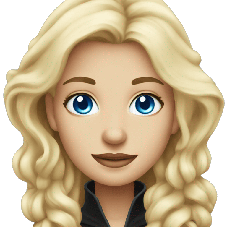 Beautiful blonde blue eyed witch emoji