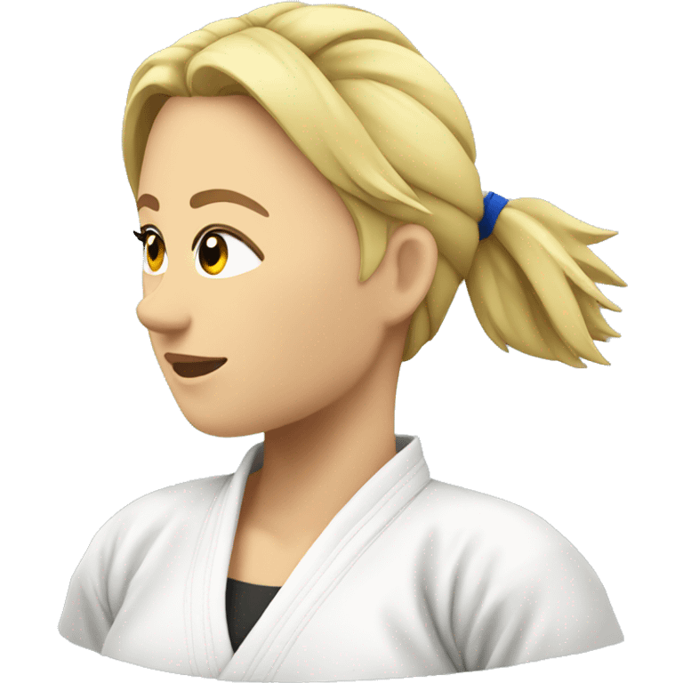 female judo athlete, blonde. total side profile emoji