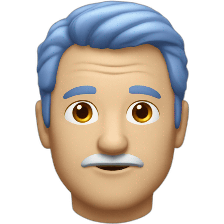 Homme chauve aux yeux bleus de 50 ans emoji