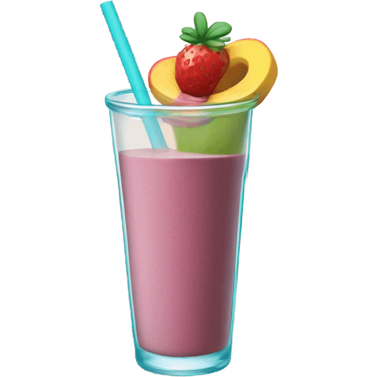 Smoothie in glass with straw emoji